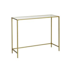 Bijzettafel van gehard glas, goud / 35D x 100W x 80H cm