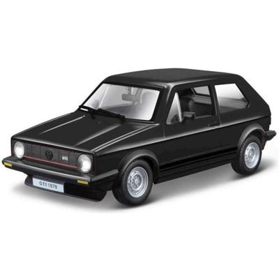 Modelauto/speelgoedauto Volkswagen Golf MK1 - zwart - schaal 1:24