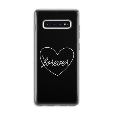 Forever heart black: Samsung Galaxy S10 4G Transparant Hoesje