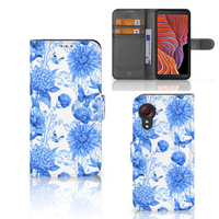 Hoesje voor Samsung Galaxy Xcover 5 Flowers Blue - thumbnail