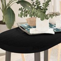 Tafelblad 80x40x4 cm ovaal massief eikenhout donkerbruin