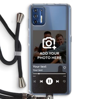 Music Player: Motorola Moto G9 Plus Transparant Hoesje met koord