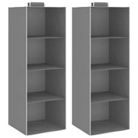 VidaXL Kledingorganisers hangend 2 st met 4 schappen stof