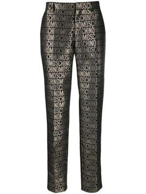 Moschino pantalon slim à logo imprimé - Noir