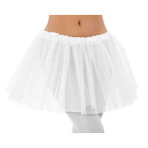 Dames verkleed rokje/tutu - tule stof met elastiek - wit - one size - vanaf 16 jaar