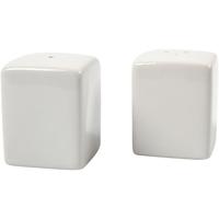 Creativ Company Zout & peper set, h: 6 cm, afm 5x5 cm, glossy, wit, 6 set/ 1 doos