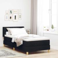 Boxspringbed met Matras, Zwart, 90 x 190 cm, Stof