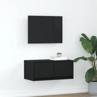 TV-meubel 60x31x25,5 cm spaanplaat zwart eikenkleurig