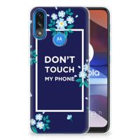 Motorola Moto E7/E7i Power Silicone-hoesje Flowers Blue DTMP