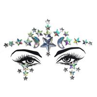 3 PC'S voorhoofd groene Masquerade make-up acryl gezicht sticker stijl: YT-69