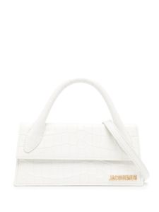 Jacquemus sac Le Chiquito Long à effet peau de crocodile - Blanc