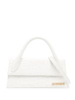 Jacquemus sac Le Chiquito Long à effet peau de crocodile - Blanc - thumbnail