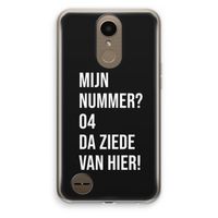 Da ziede van hier - Zwart: LG K10 (2017) Transparant Hoesje