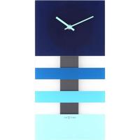 NeXtime klok 2855bl bold stripes, 38x19 cm, wall, blue