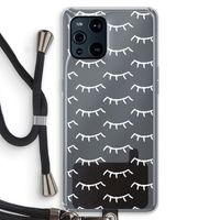 Wimpers: Oppo Find X3 Pro Transparant Hoesje met koord