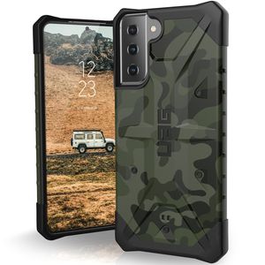 UAG - Pathfinder backcover hoes - Samsung Galaxy S21 Plus - Camouflage + Lunso Tempered Glass