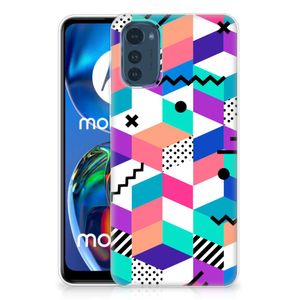 Motorola Moto E32/E32s TPU Hoesje Blokken Kleurrijk