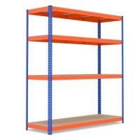 Metalen Rek met 4 Lagen 181 cm Breed Rek voor Zware Lasten met Verstelbare Legplanken