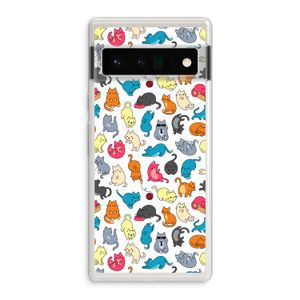 Kleurrijke katten: Google Pixel 6 Pro Transparant Hoesje
