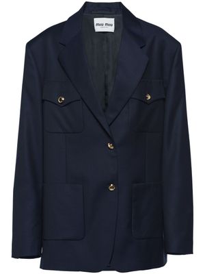 Miu Miu blazer à simple boutonnage - Bleu