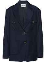 Miu Miu blazer à simple boutonnage - Bleu