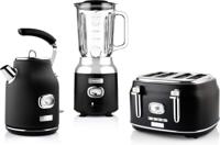 Westinghouse Retro waterkoker + broodrooster 4 sleuven + blender - zwart
