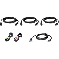 ATEN KVM Kabel [1x DisplayPort, Jackplug male 3,5 mm, USB - 1x DisplayPort, Jackplug male 3,5 mm, USB] 1.8 m Zwart