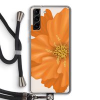 Orange Ellila flower: Samsung Galaxy S21 Plus Transparant Hoesje met koord
