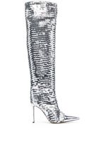 Alexandre Vauthier bottes Clem à ornements en sequins - Argent