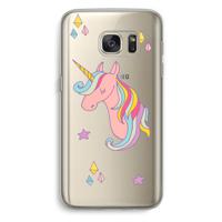Roze eenhoorn: Samsung Galaxy S7 Transparant Hoesje - thumbnail