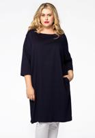 Yoek Midi jurk zakken | Blauw | Maat 46/48
