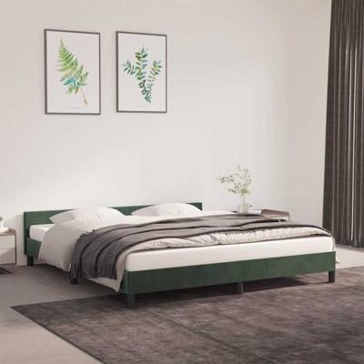 Bedframe zonder matras 160x200 cm fluweel donkergroen