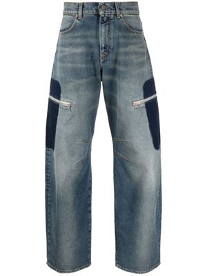 Palm Angels jean ample à patchs zippés - Bleu