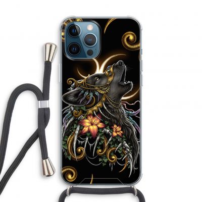 Huilende Wolf: iPhone 12 Pro Transparant Hoesje met koord