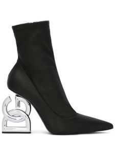 Dolce & Gabbana bottines 3.5 à talon DG - Noir