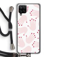 Hands pink: Samsung Galaxy A12 Transparant Hoesje met koord
