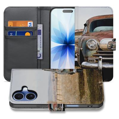 Apple iPhone 17 Portemonnee Hoesje Vintage Auto 3 Pasjes TPU