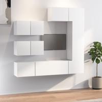 6-delige Tv-meubelset bewerkt hout wit