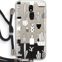 Cactusmotief: Samsung Galaxy J7 (2017) Transparant Hoesje met koord