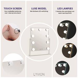 LYVION Make-up spiegel met led bulbs wit