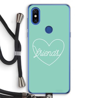 Friends heart pastel: Xiaomi Mi Mix 3 Transparant Hoesje met koord