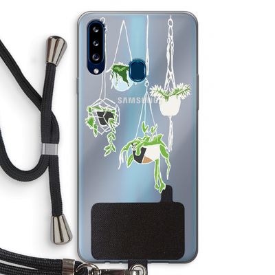 Hang In There: Samsung Galaxy A20s Transparant Hoesje met koord
