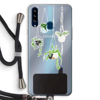 Hang In There: Samsung Galaxy A20s Transparant Hoesje met koord