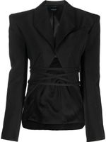 Mugler blazer à fermeture nouée - Noir