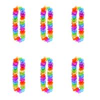 Hawaii krans slinger - 6x - regenboog kleuren mix - Carnaval - Themafeest - Pride