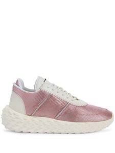 Giuseppe Zanotti baskets Urchin à effet lézard - Rose