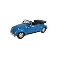 Speelgoed Volkswagen Kever blauwe cabrio auto 12 cm   - - thumbnail