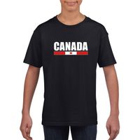 Canadese supporter t-shirt zwart voor kinderen XL (158-164)  -