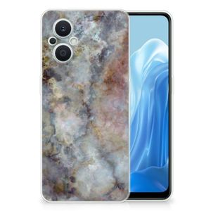 OPPO Reno8 Lite TPU Siliconen Hoesje Marmer Grijs