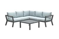 Colorado lounge set 3-dlg carbon black/ mint grey - Garden impressions